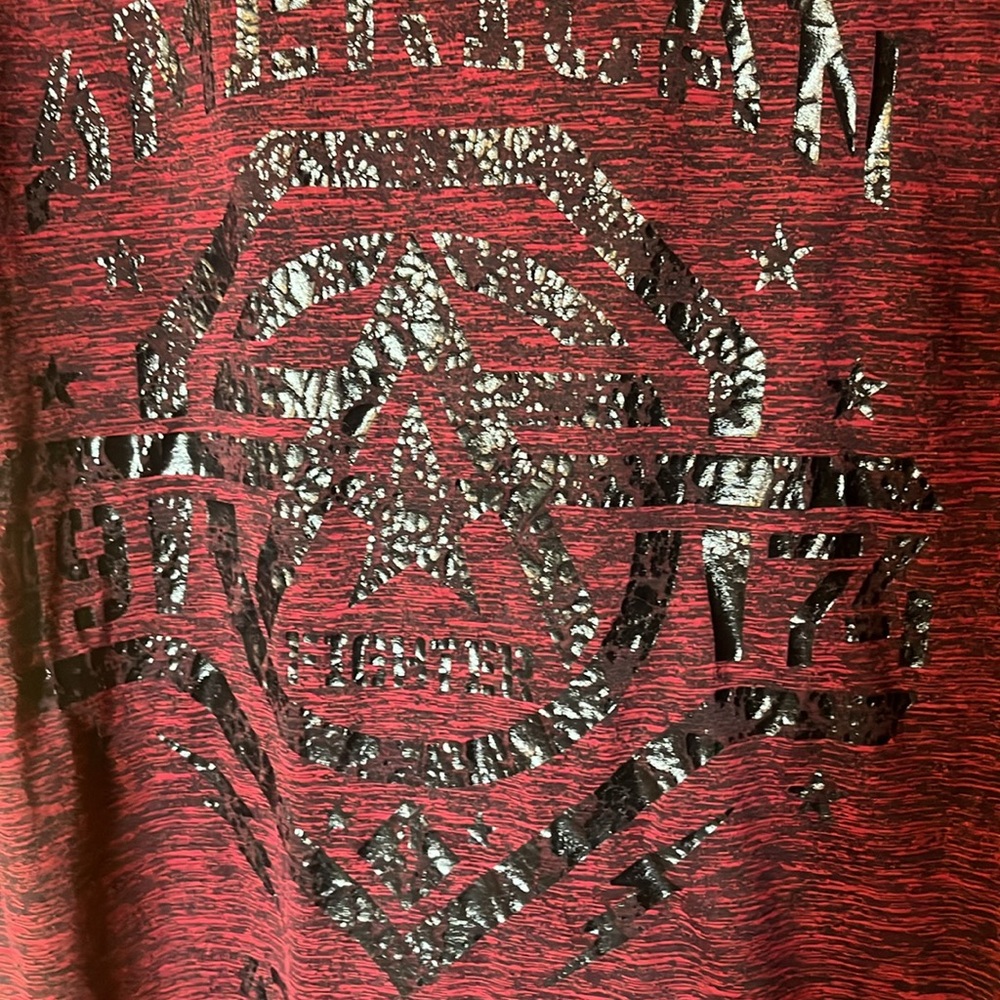 Crimson Red American Fighter T Shirt - Picture 5 of 11